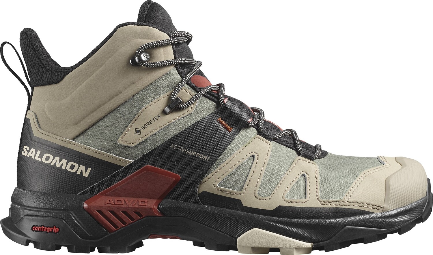 

Походные мужские ботинки Salomon X Ultra 4 Mid Gore-Tex, хаки/черный/бежевый