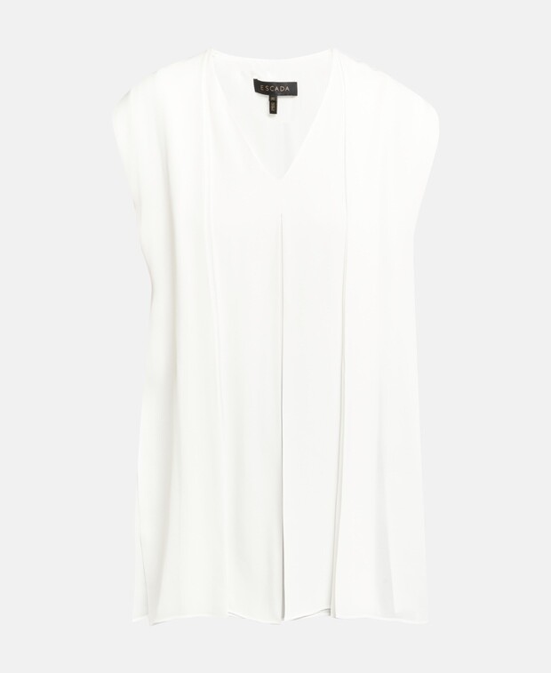 

Шелковая блузка-рубашка Escada, цвет Wool White