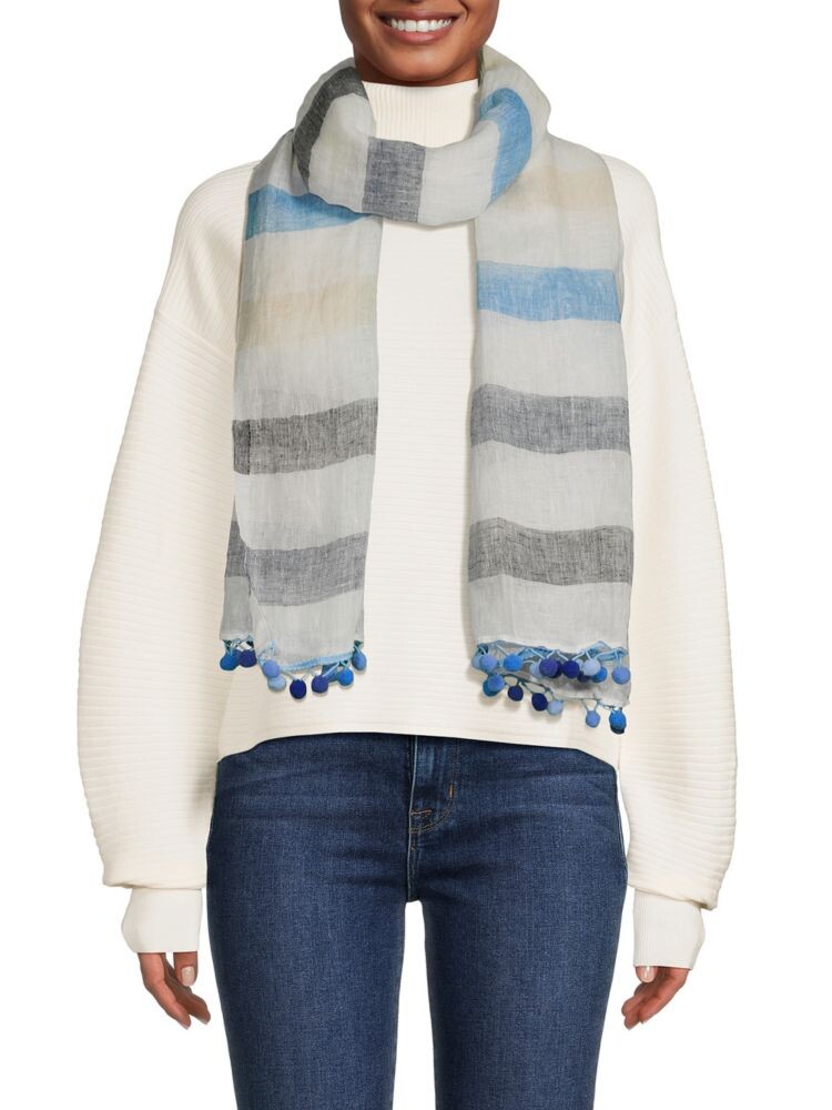 

Полосатый льняной шарф In2 By In Cashmere, цвет Blue Combo