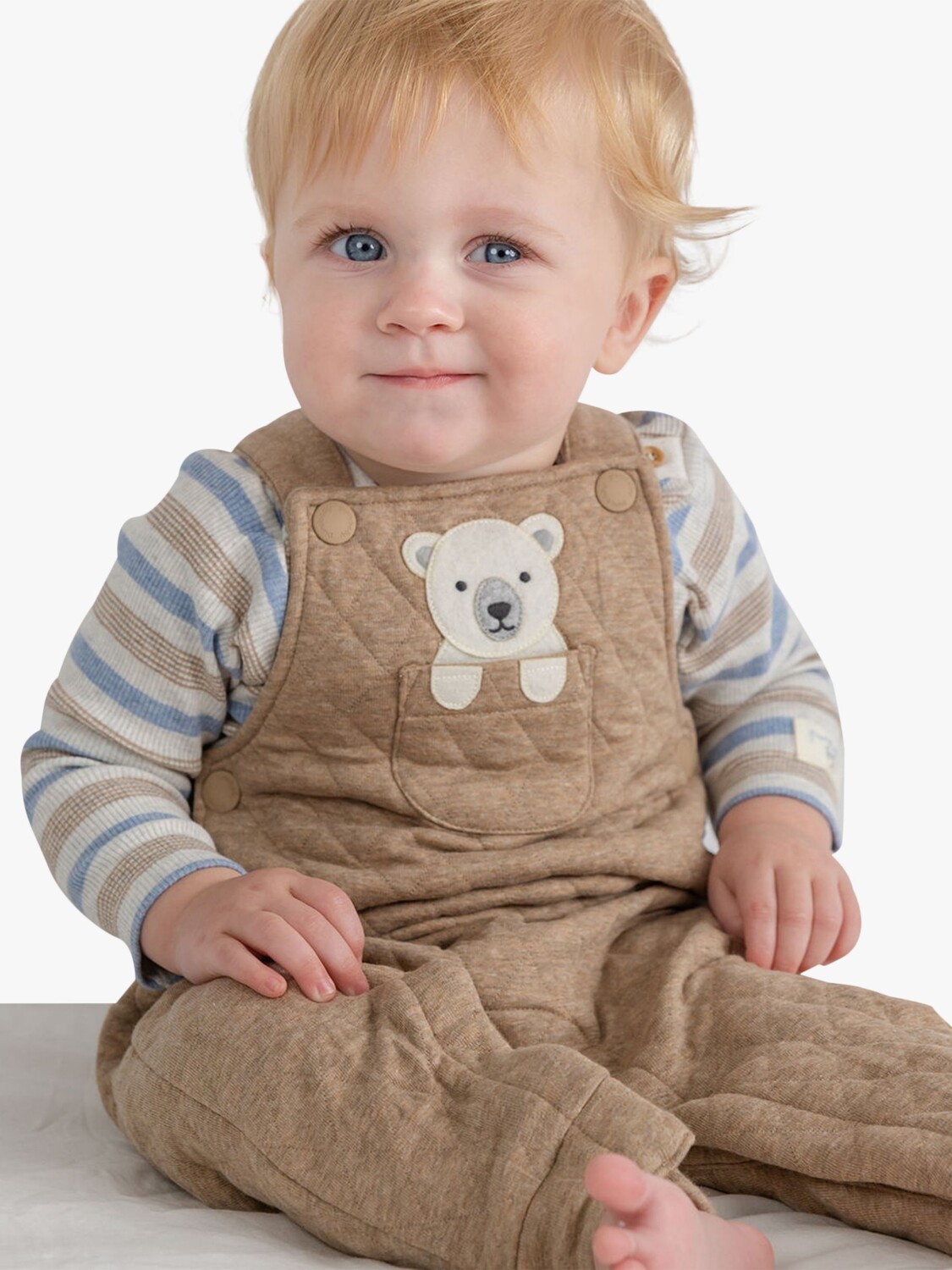 

Стеганый комбинезон Purebaby Baby Arctic Animal Applique, цвет коричный меланж