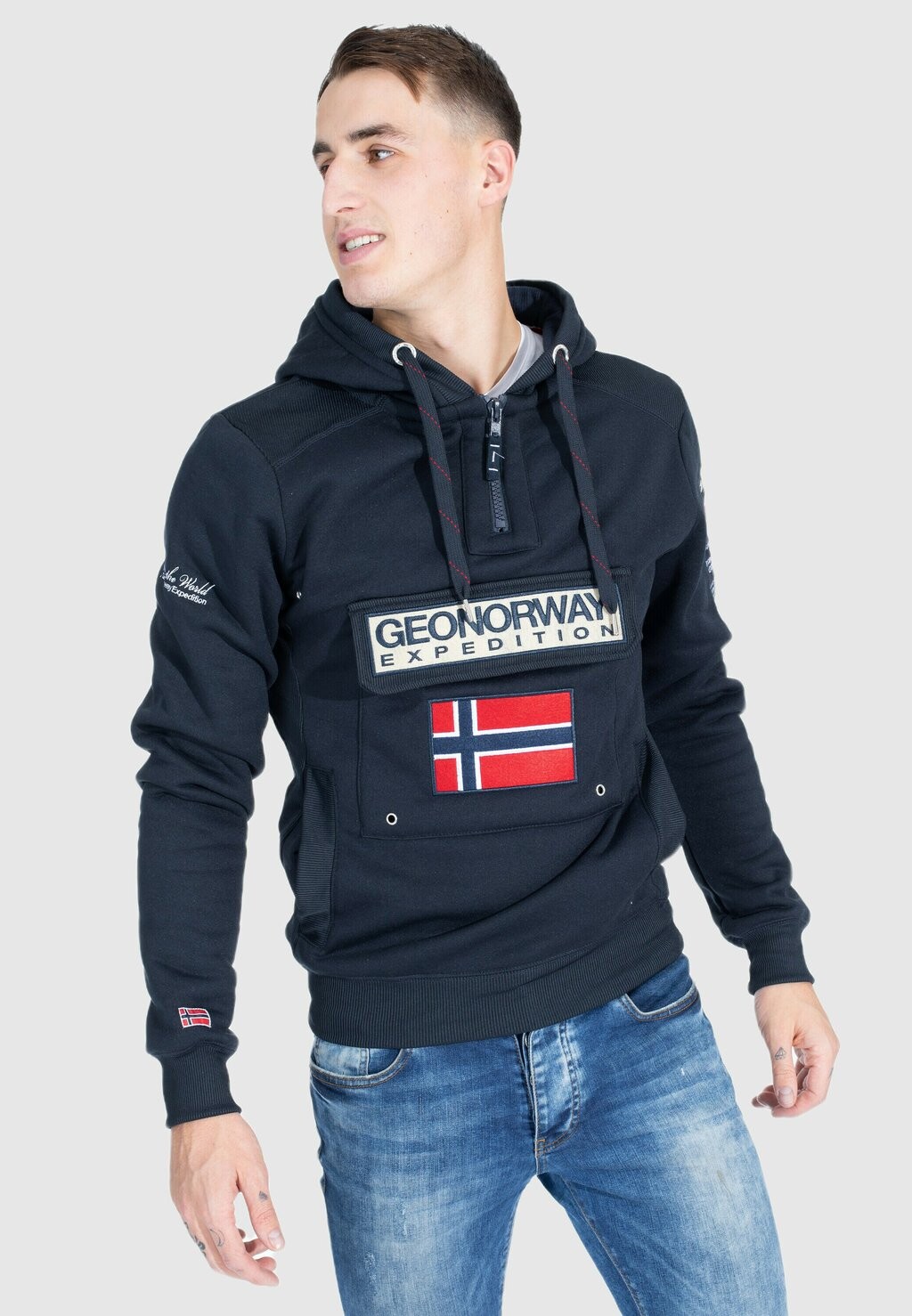 

Толстовка с капюшоном GYMCLASS GRAPHICAL Geo Norway, синий
