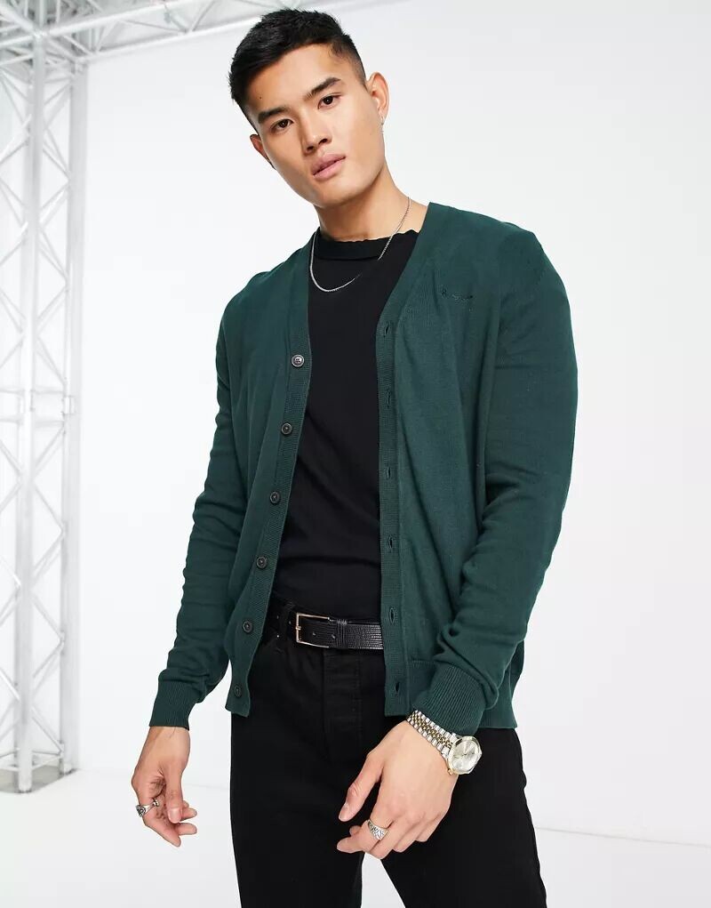 

Кардиган цвета хаки с логотипом Ben Sherman