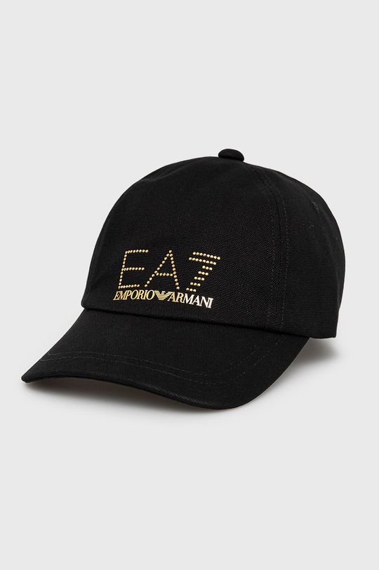 Хлопчатобумажная шапка EA7 Emporio Armani, черный