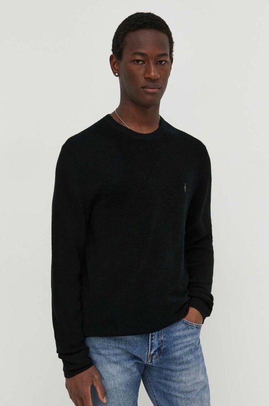 Шерстяной свитер AllSaints, черный