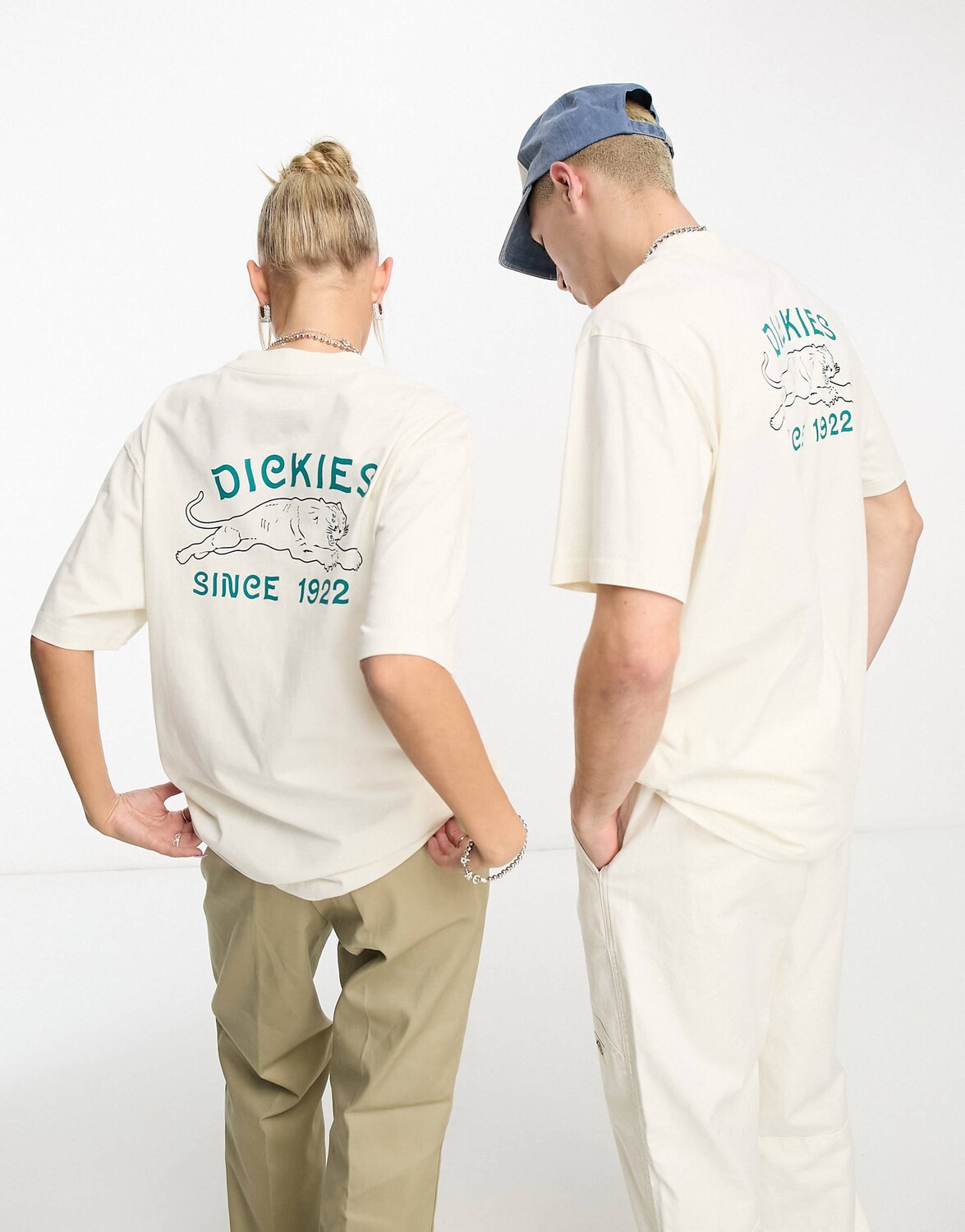 

Белая футболка унисекс с принтом пантеры на спине Dickies Эксклюзивно для ASOS