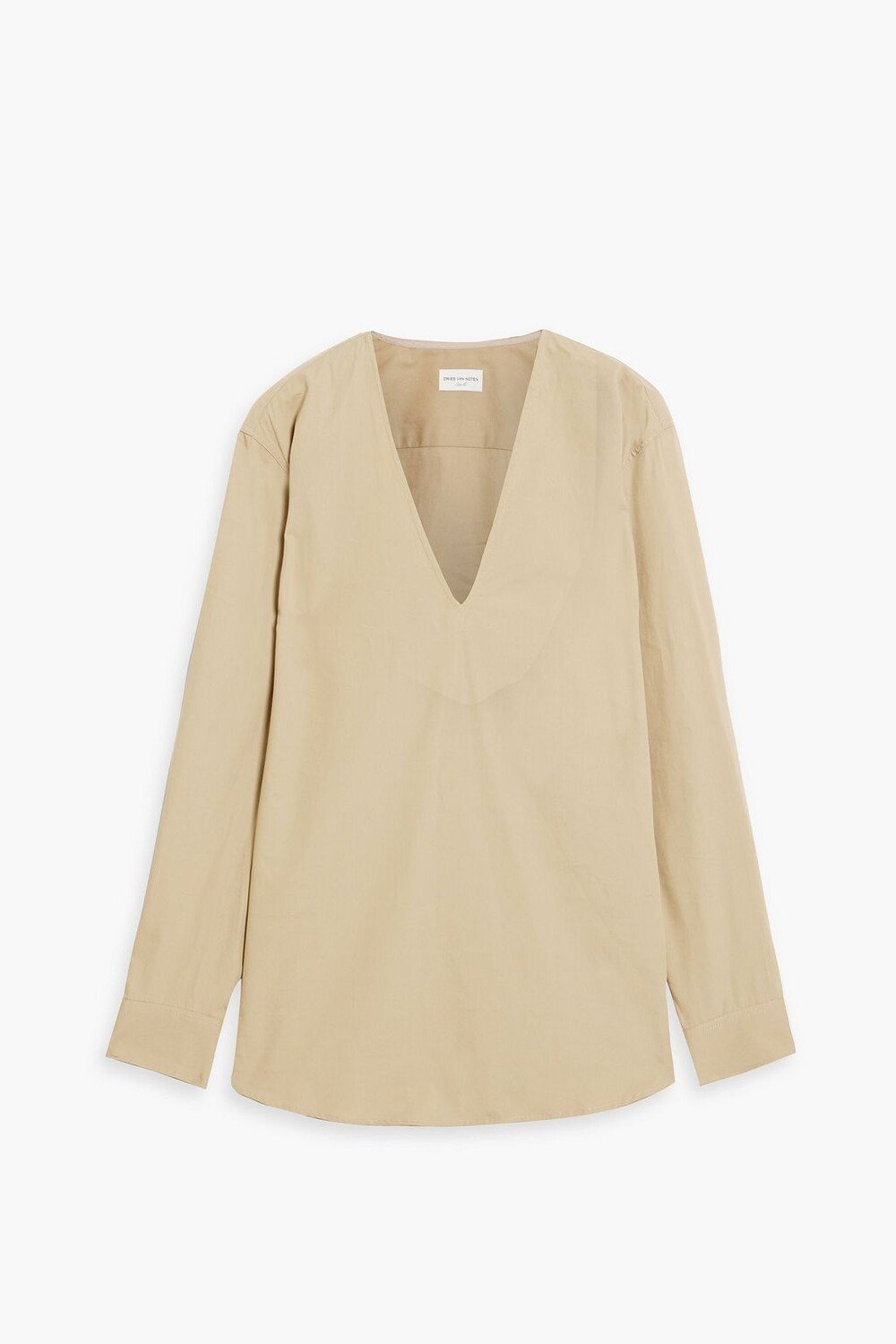 

Топ из хлопка и поплина DRIES VAN NOTEN, песочный