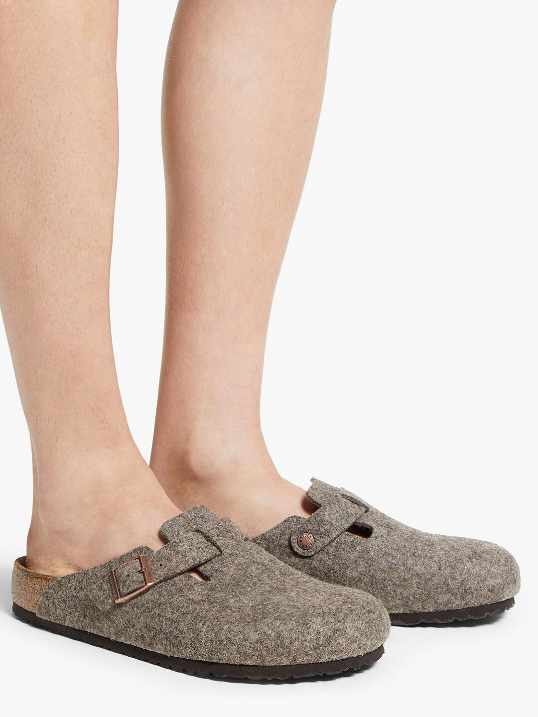 

Шерстяные тапочки Birkenstock Boston, цвет какао