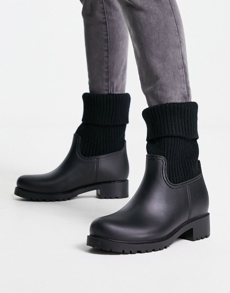 

Черные резиновые сапоги-носки ASOS DESIGN Gabrielle