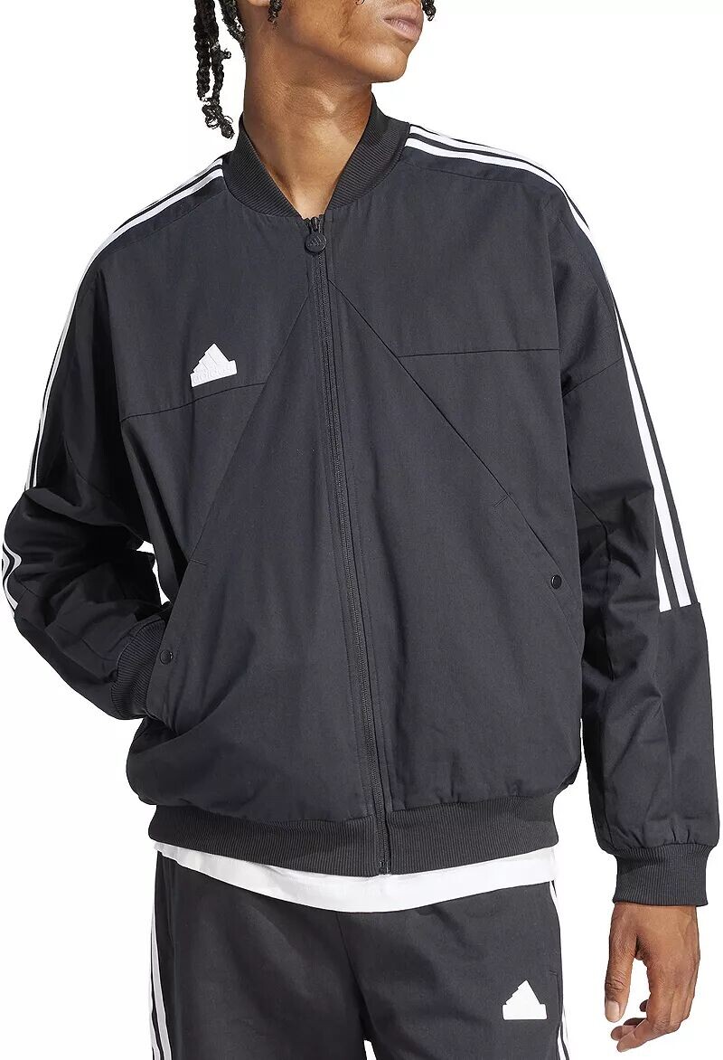 

Мужская тканая куртка-бомбер Adidas TIRO 24, черный, Серый