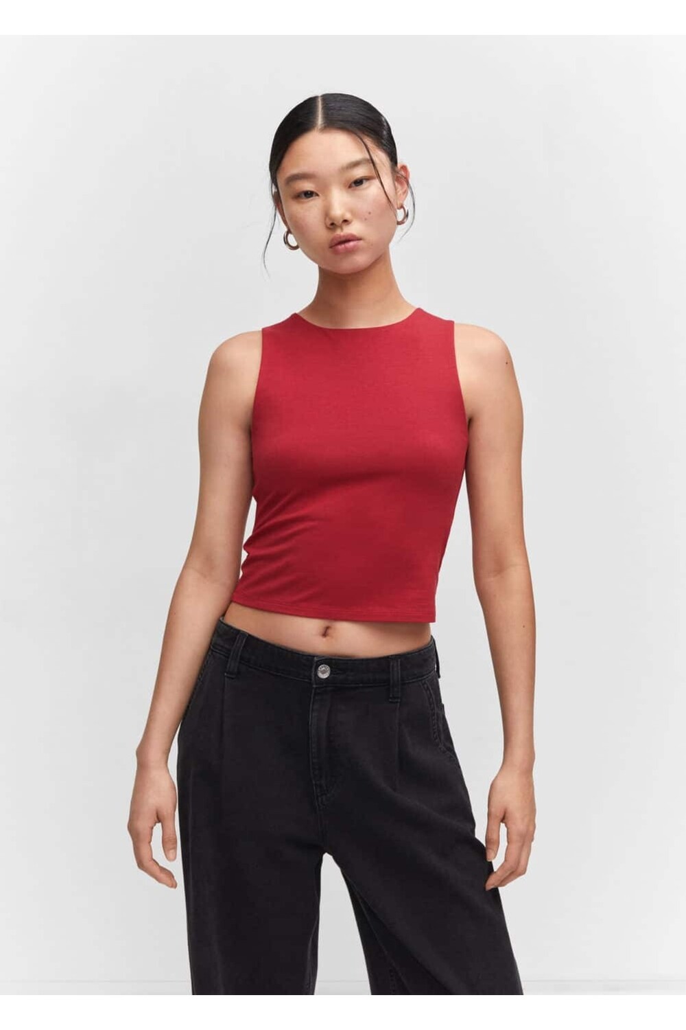 

Укороченная блузка из модала Mango, красный