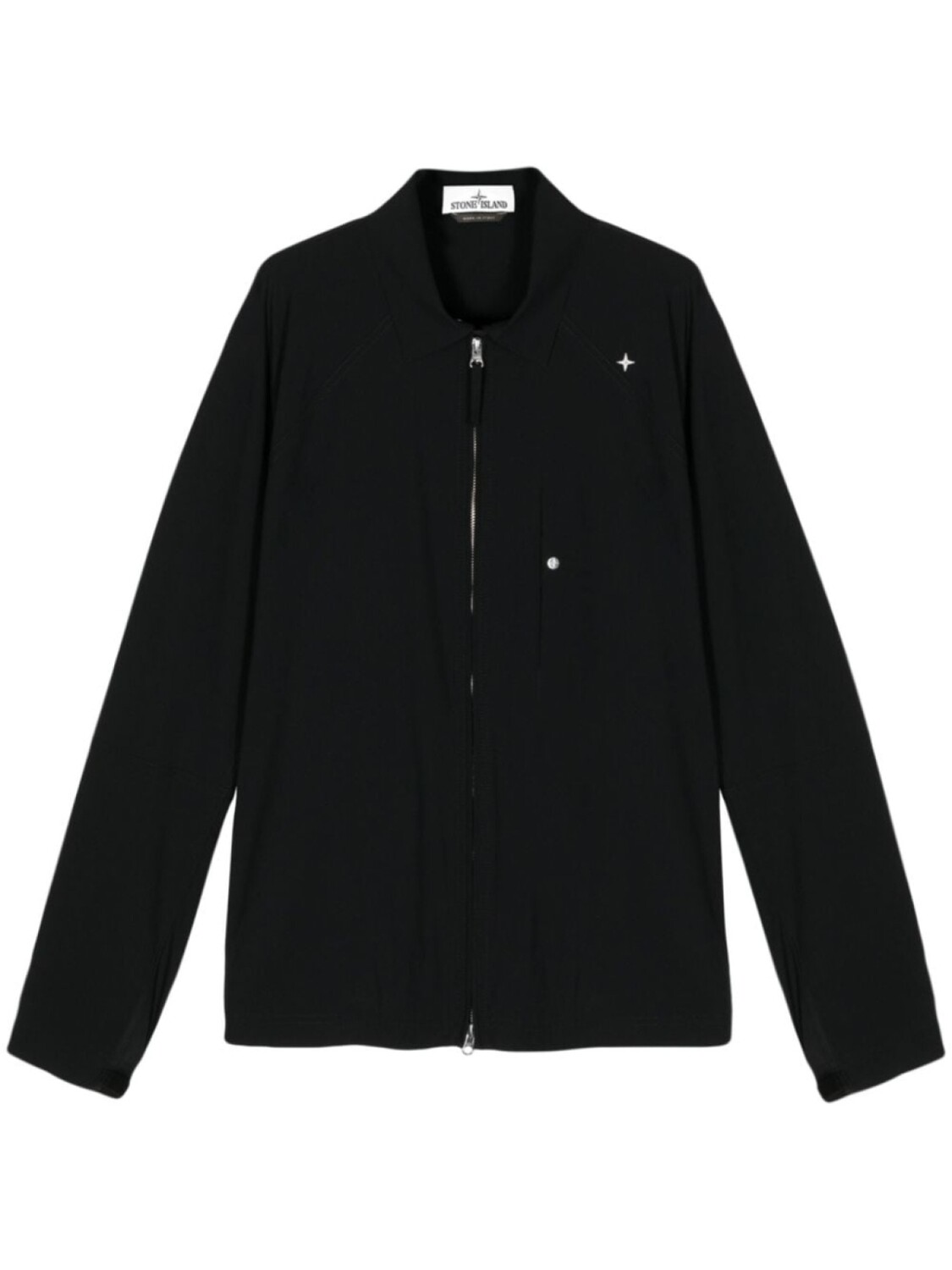 

Stone Island куртка-мешок с вышитым логотипом, черный
