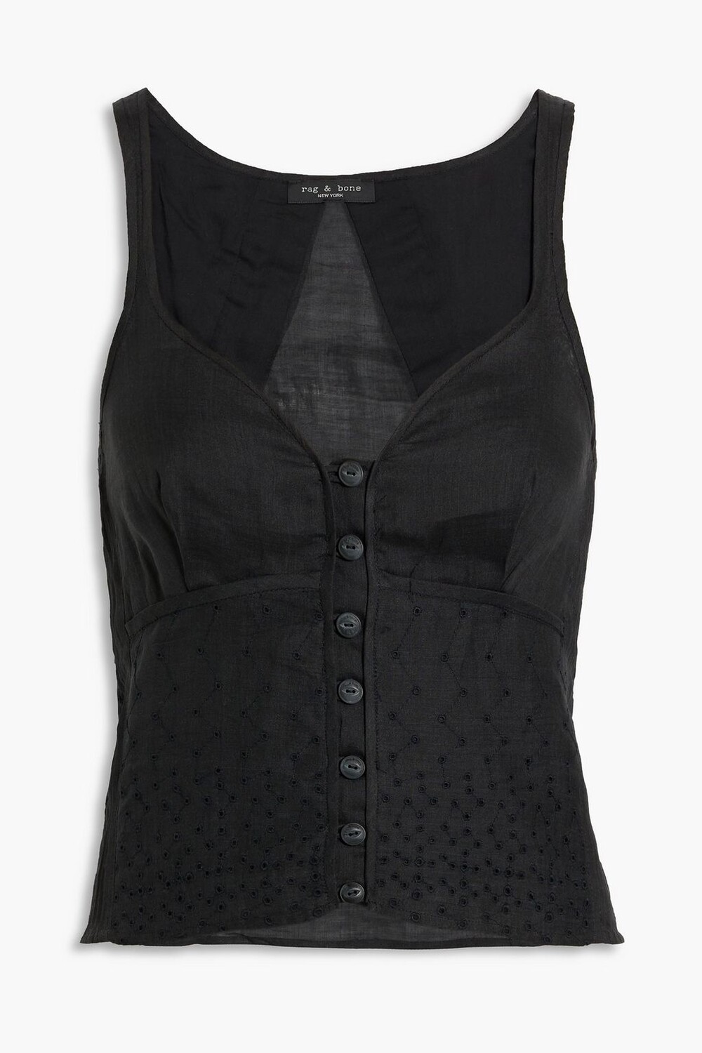 

Топ Criseli из английской вышивки из рами RAG & BONE, черный