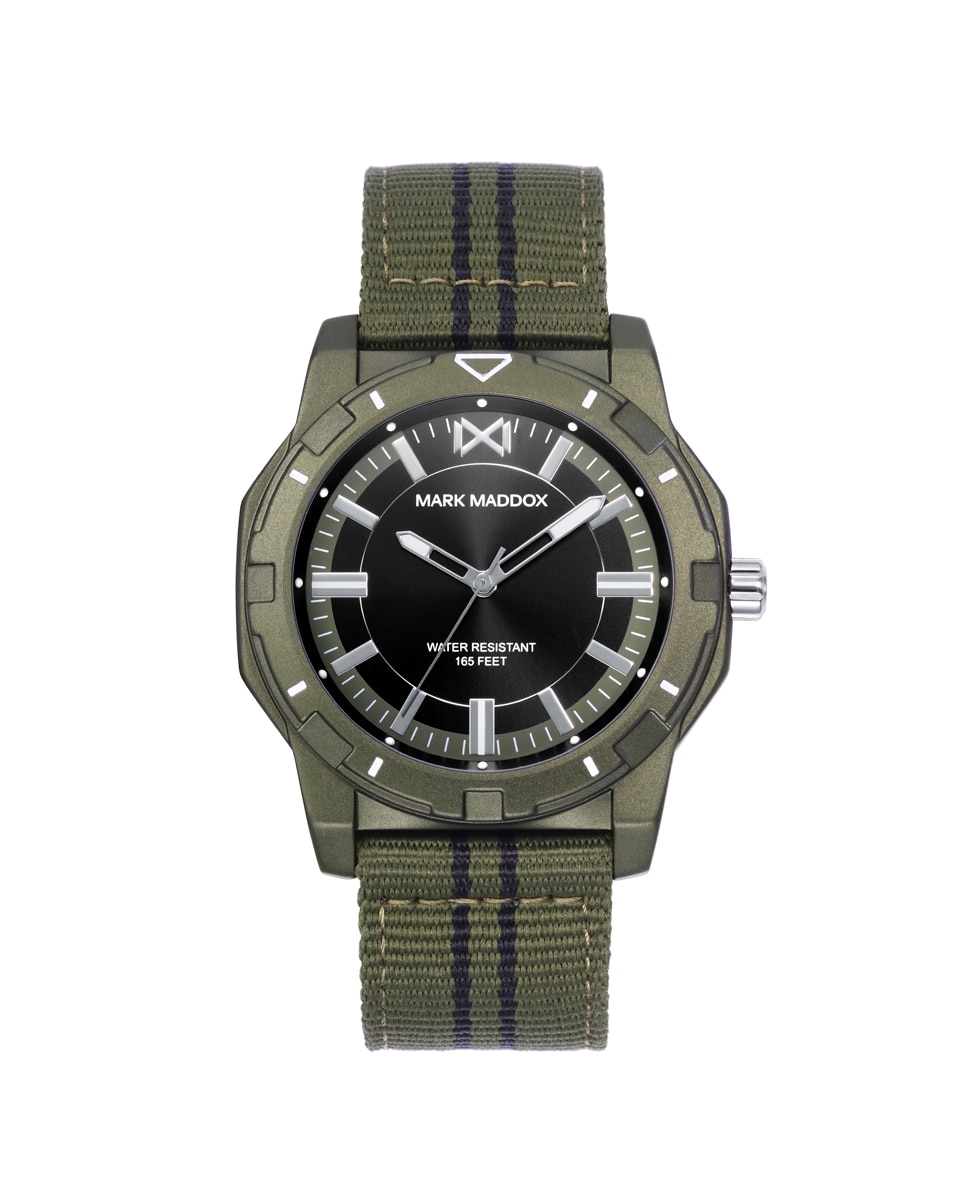 Мужские часы Mission, алюминиевый корпус, зеленый нейлоновый ремешок Mark Maddox, зеленый