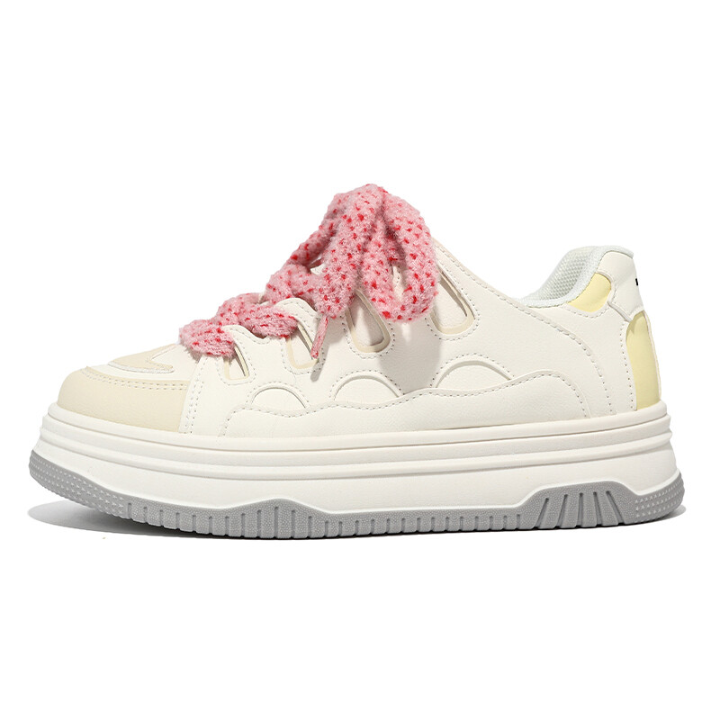

Кроссовки Little Red Man Skateboarding Shoes Women's Low-top Pink, бежевый
