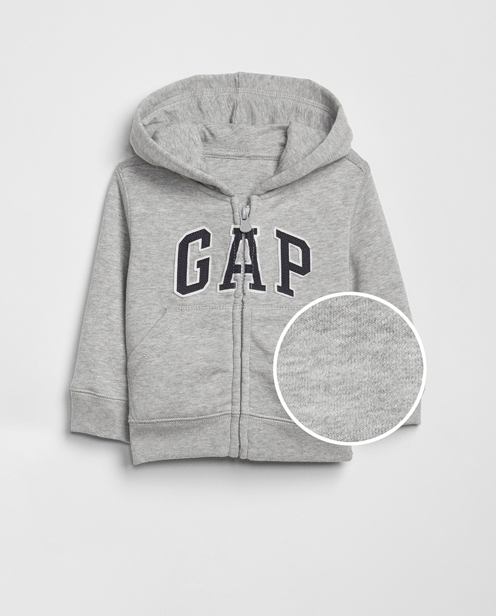 Толстовка с капюшоном для мальчика с логотипом Gap, серый толстовка для мальчика gap серый