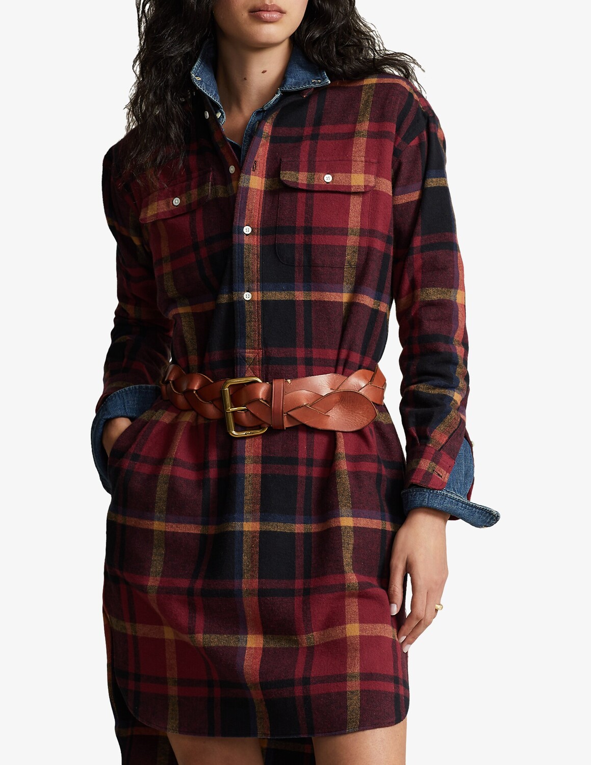 

Платье с длинными рукавами Ralph Lauren, красный