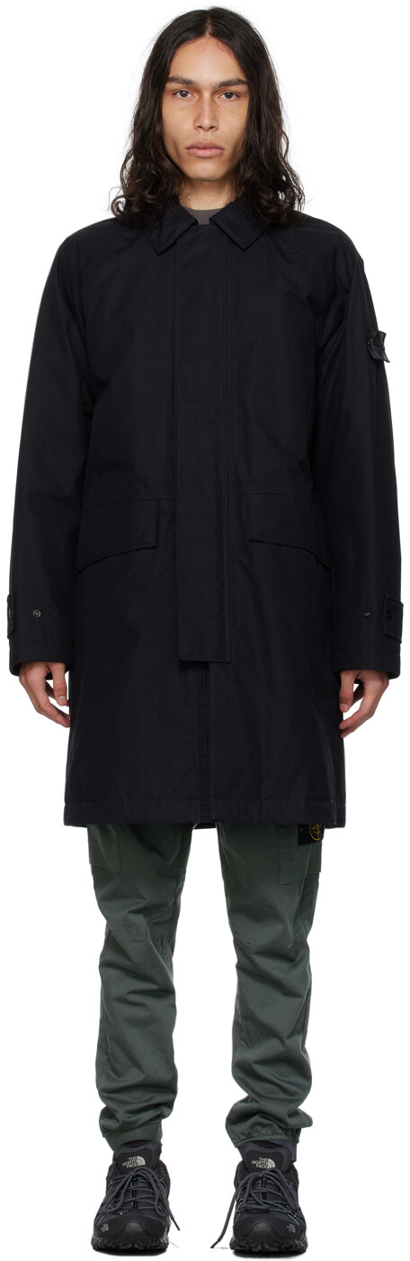 

Черное пальто призрака Stone Island, Черный