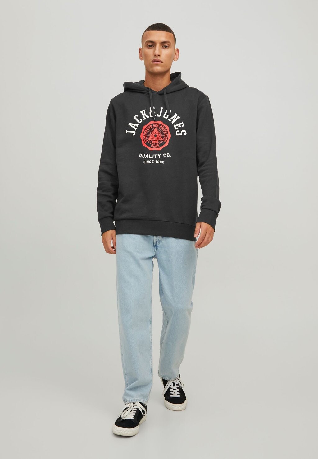 

Толстовка Jjelogo Hood Jack & Jones, черный