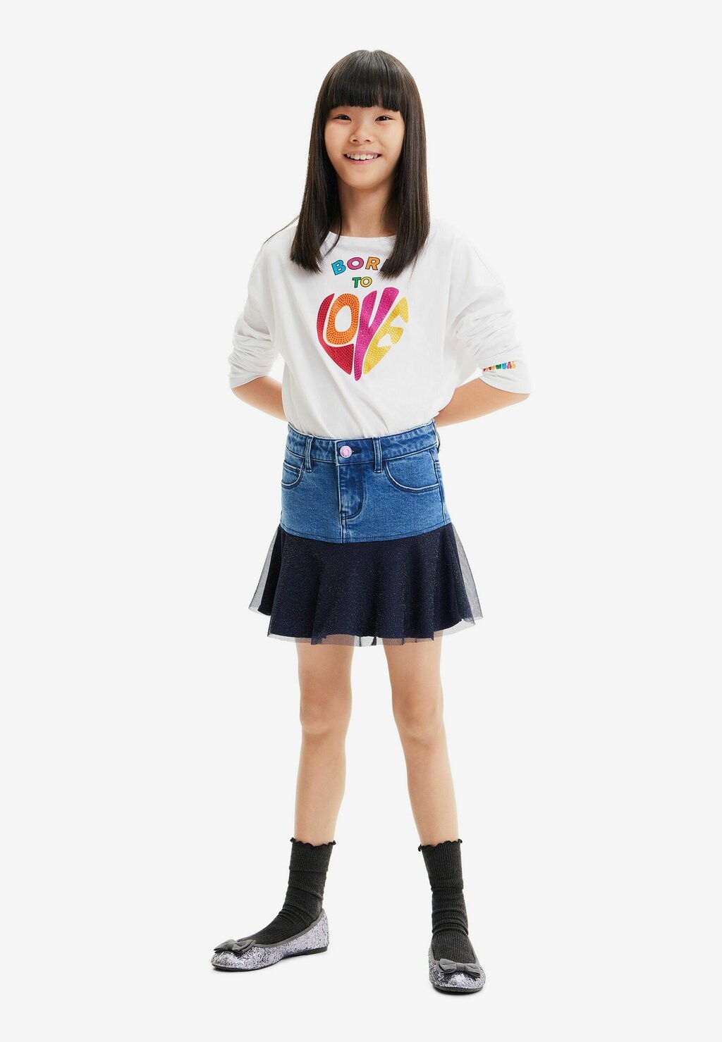 

Юбка-колокольчик Glossy Ruffle Desigual, синий