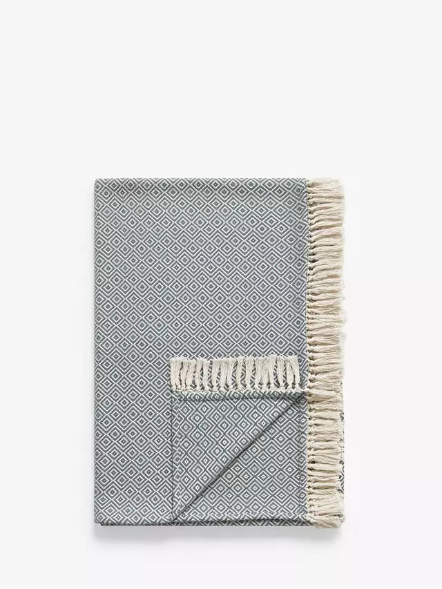 

Плед John Lewis Diamond Weave, цвет indian/blue
