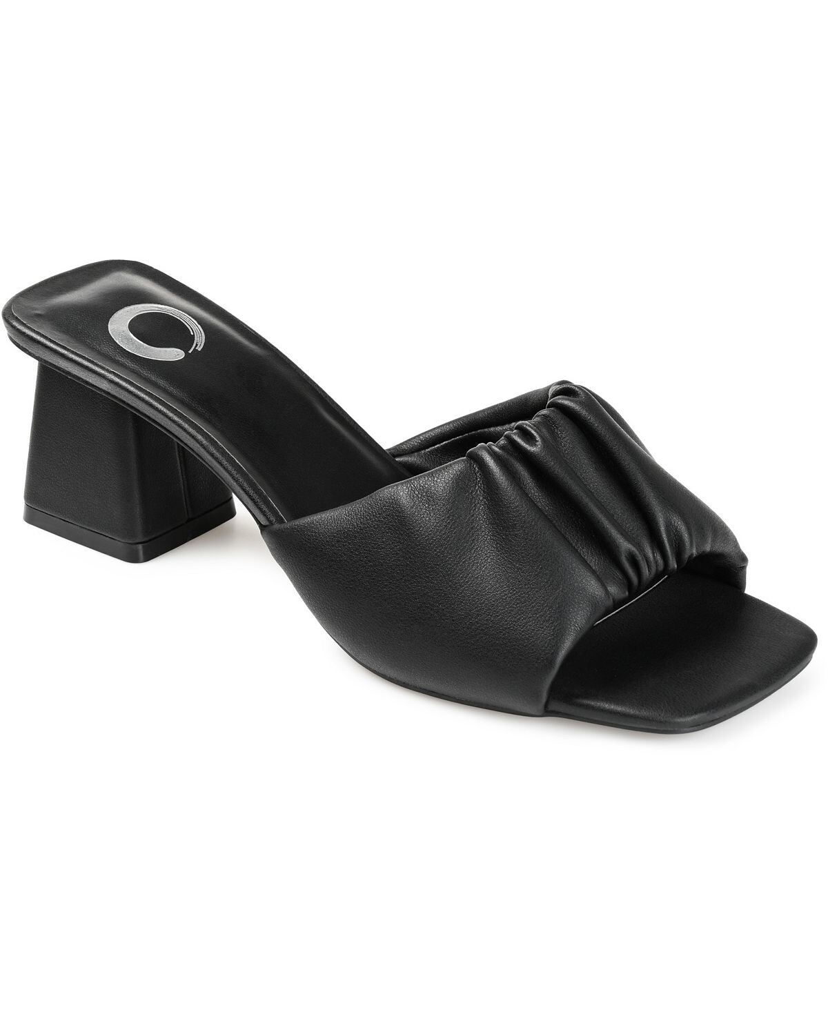 

Женские сандалии из бриара со сборками Journee Collection, черный