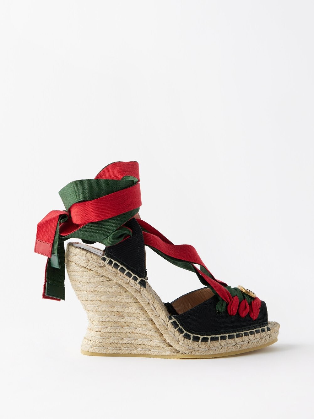 

Эспадрильи 95 на танкетке с запахом парусины Gucci, красный