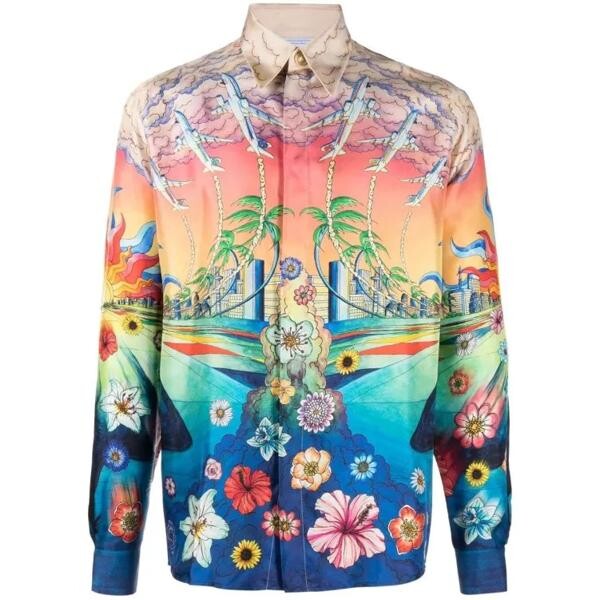 

Футболка multicolour graphic-print silk shirt Casablanca, мультиколор