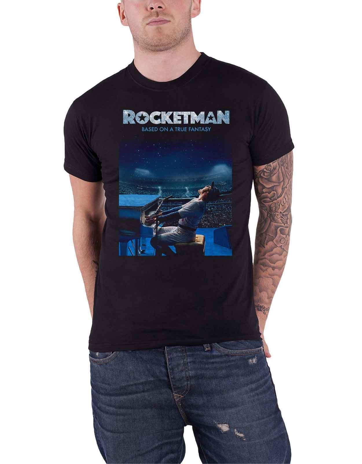 Футболка «Рокетмен Звездная ночь» Elton John, черный футболка rocketman circle point elton john темно синий