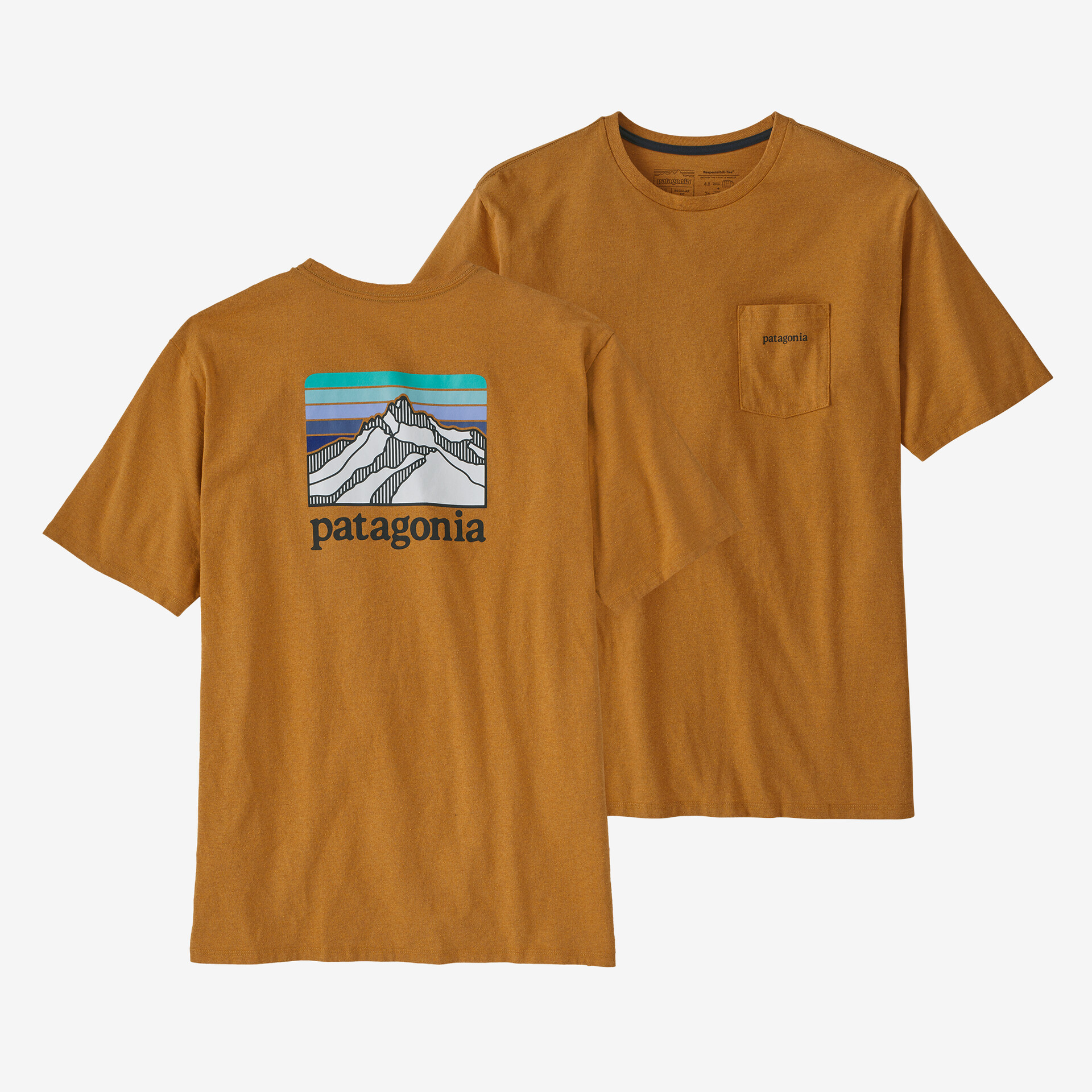 Мужская ответственная футболка с логотипом и карманом Patagonia, цвет Dried Mango мужская ответственная футболка с логотипом и карманом patagonia серый