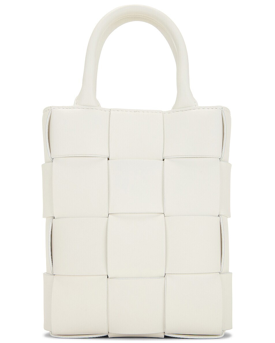 

Сумка кросс-боди Bottega Veneta Mini North South Cassette Tote, цвет White & Gold