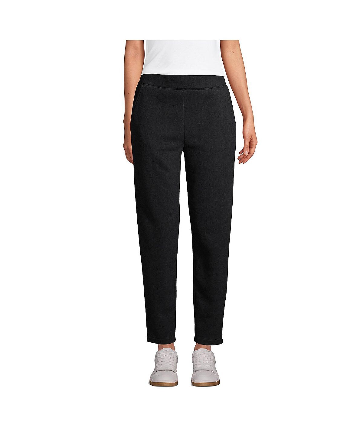 

Женские спортивные штаны Petite Serious до щиколотки Lands' End, черный