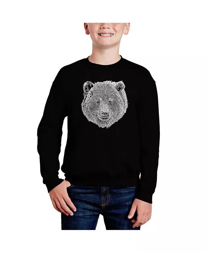 

Bear Face — толстовка с круглым вырезом Big Boy's Word Art La Pop Art, красный