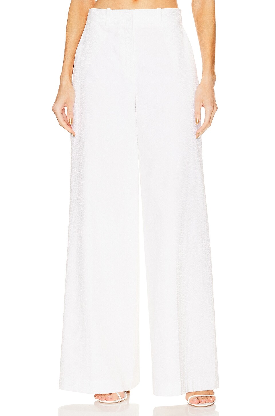 

Брюки Theory High Waist Wide Trouser, белый