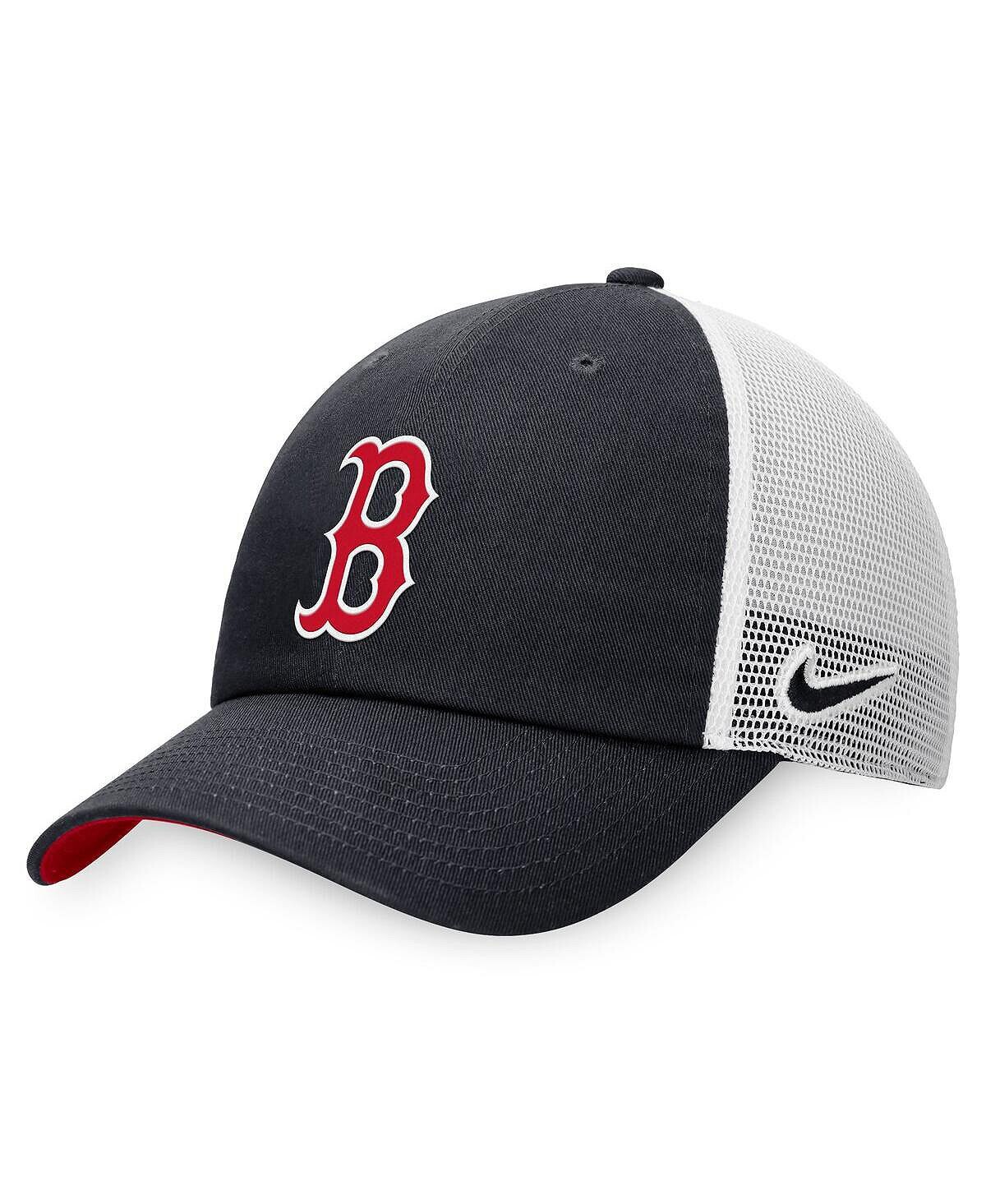 

Мужская темно-синяя, белая регулируемая кепка Boston Red Sox Heritage86 Trucker Nike