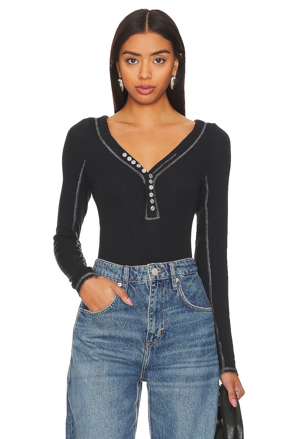 

Топ Free People x Revolve Coffee Chat In Black, черный