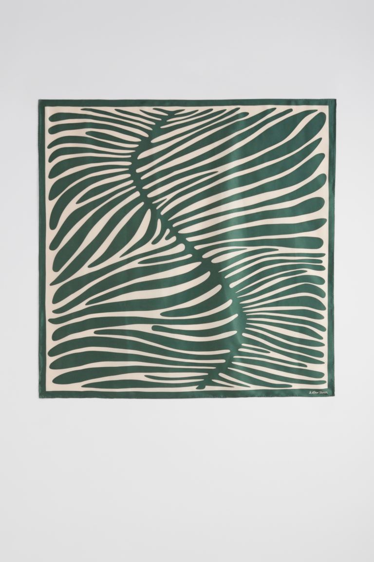 Квадратная ткань с принтом и другие истории H&M, зеленый elaifruihao шелковый шарф с цветочным рисунком женские шарфы шали хиджаб шейный платок большой квадратный атласный шарф 110 см палантины