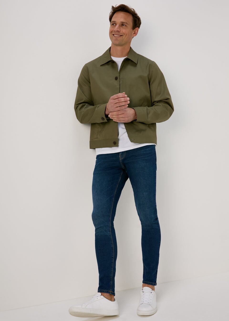 

Темные джинсы суперскинни с эффектом потертости Easy Denim