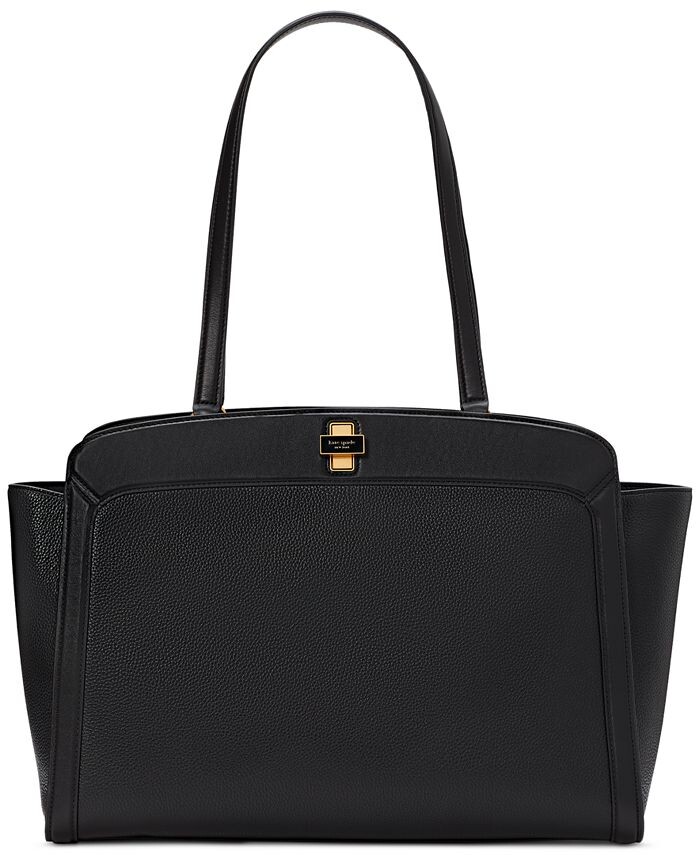 

Большая рабочая сумка из шагреневой и гладкой кожи kate spade new york, черный