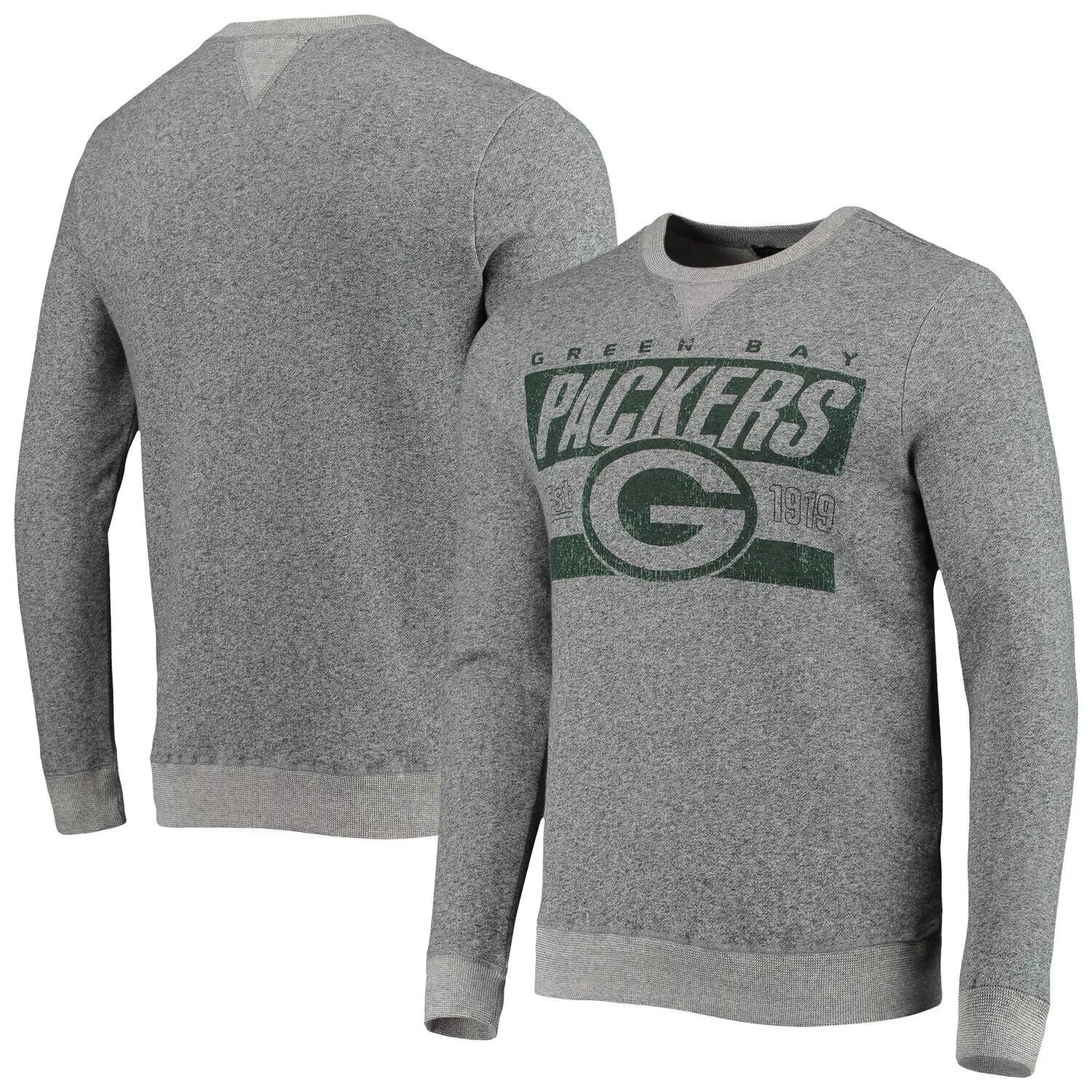 

Мужской пуловер с принтом «Junk Food» и древесным углем Green Bay Packers Team Marled, толстовка