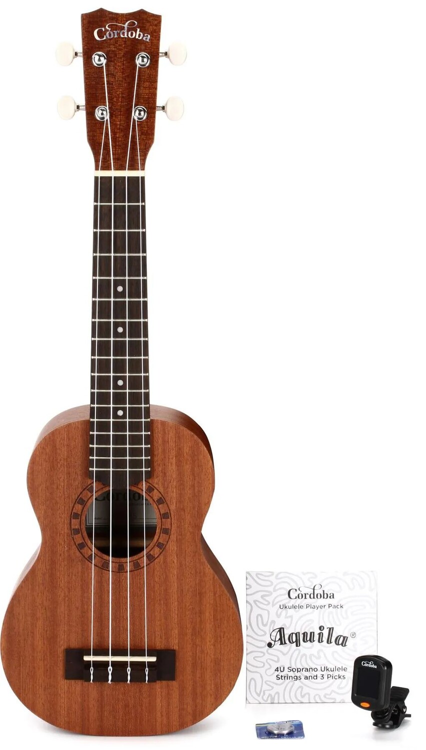

Набор для игры на гавайской гитаре Cordoba Soprano — натуральное красное дерево