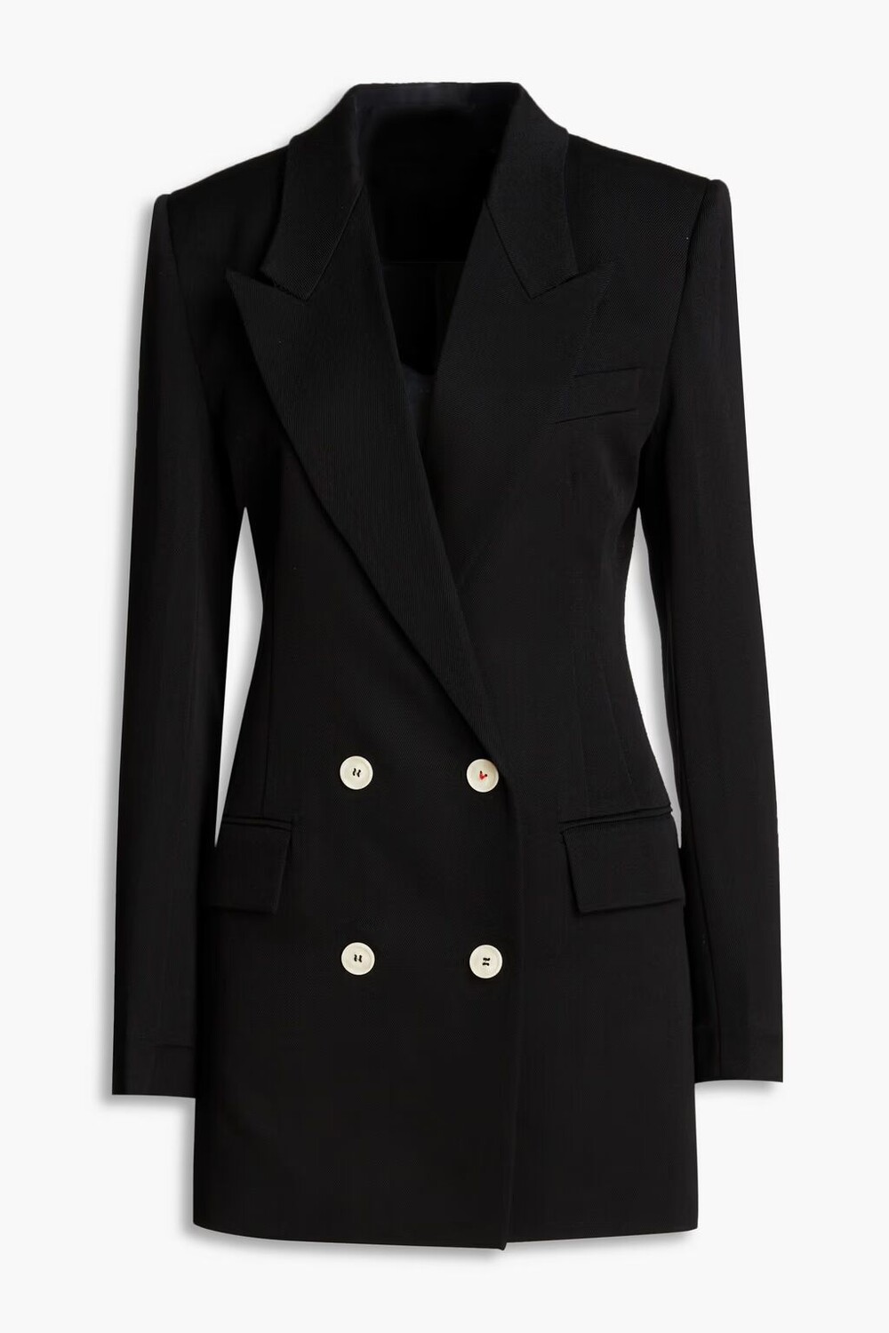 

Мини-платье-смокинг из шерстяного твила Victoria Beckham, черный