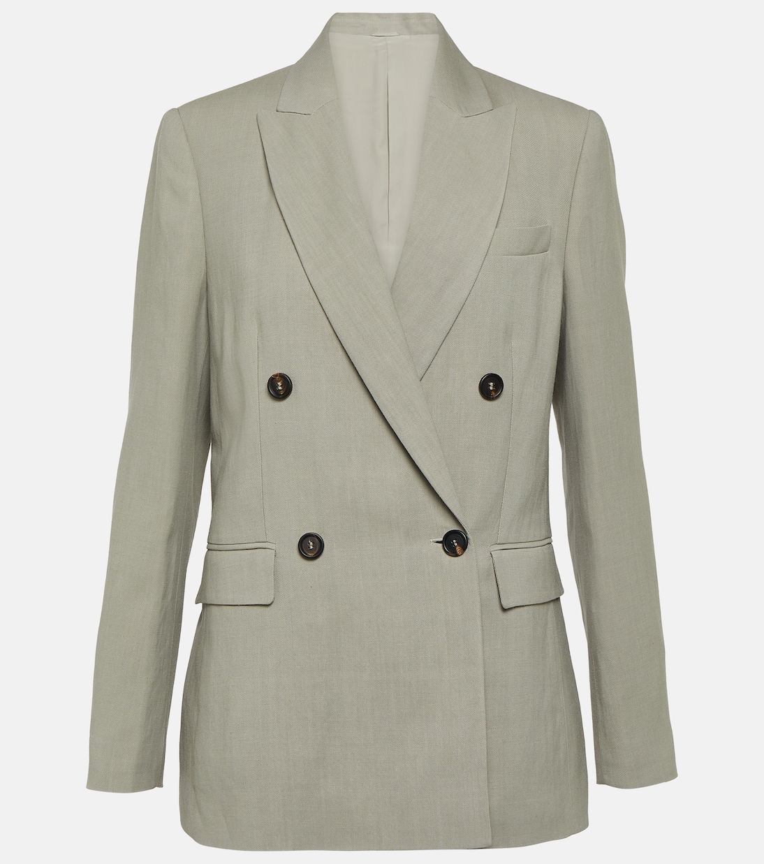 Двубортный пиджак Brunello Cucinelli, зеленый