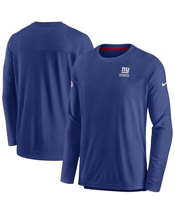 

Мужская футболка с длинным рукавом Royal New York Giants Sideline Lockup Performance Nike, синий