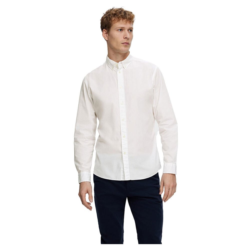 

Рубашка с длинным рукавом Selected Slimrick-Poplin, белый
