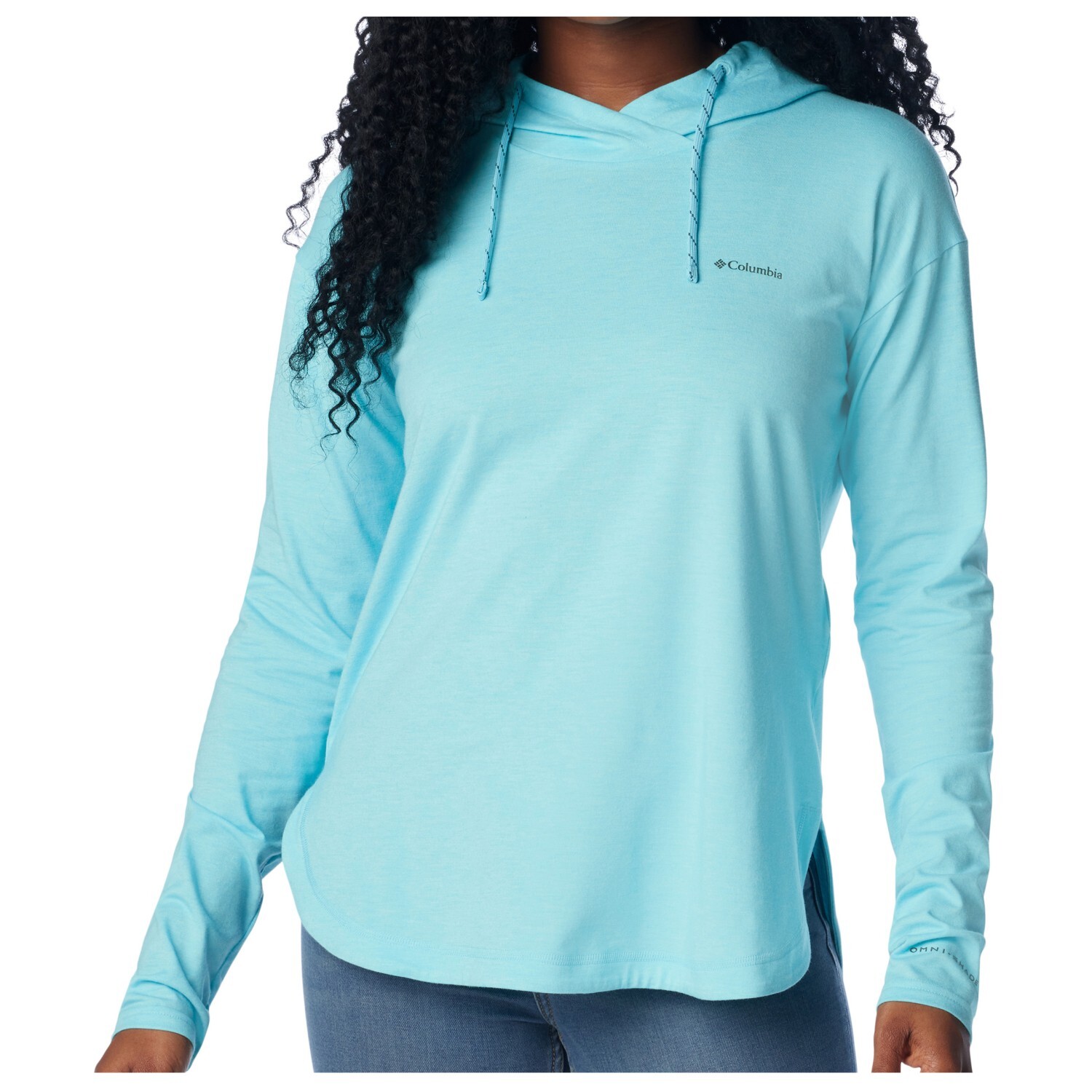 

Функциональная рубашка Columbia Women's Sun Trek EU Hooded Pullover, цвет Aquamarine Heather