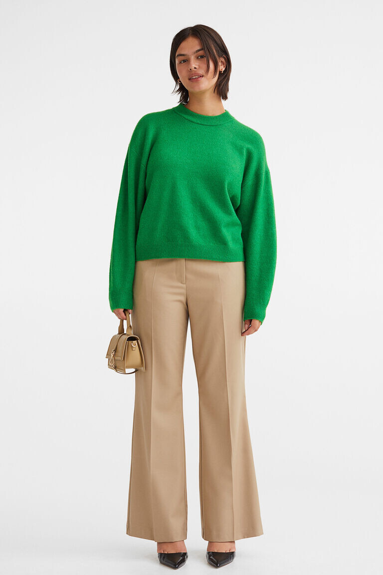 

Расклешенные брюки строгого кроя H&M, бежевый