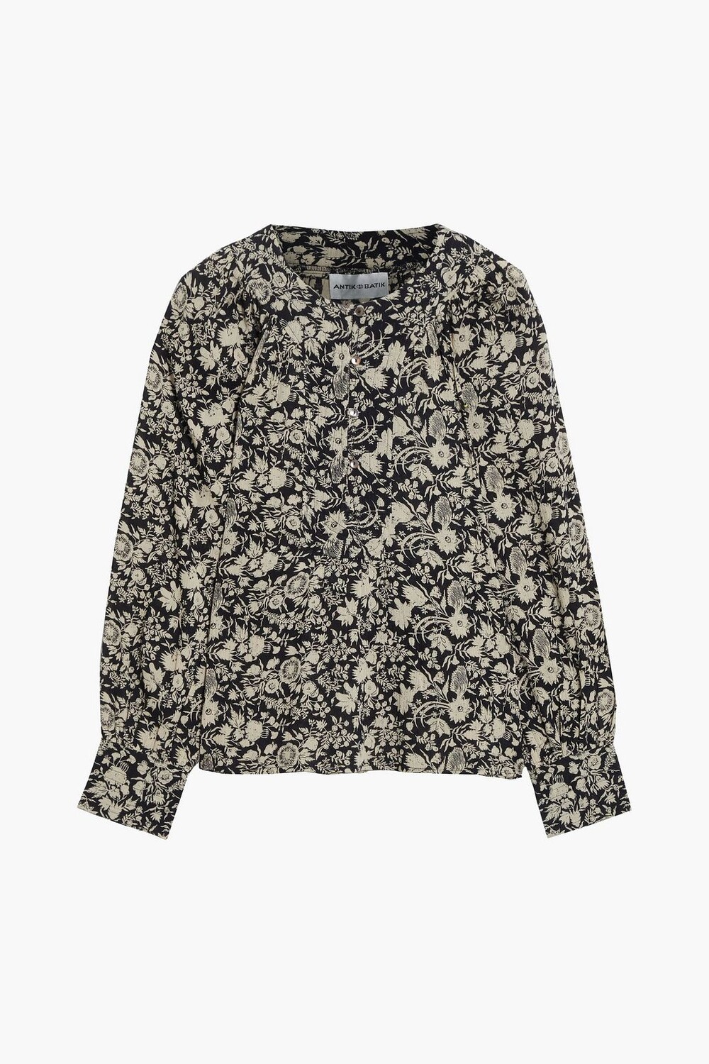 

Блузка Amel из хлопковой марли с цветочным принтом ANTIK BATIK, черный