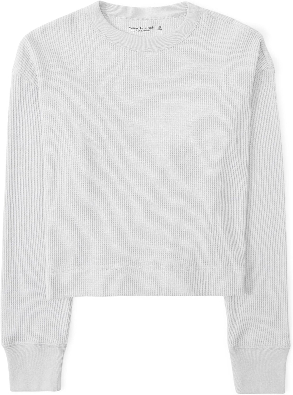 

Легкий вафельный топ с длинными рукавами Abercrombie & Fitch, цвет Grey Heather