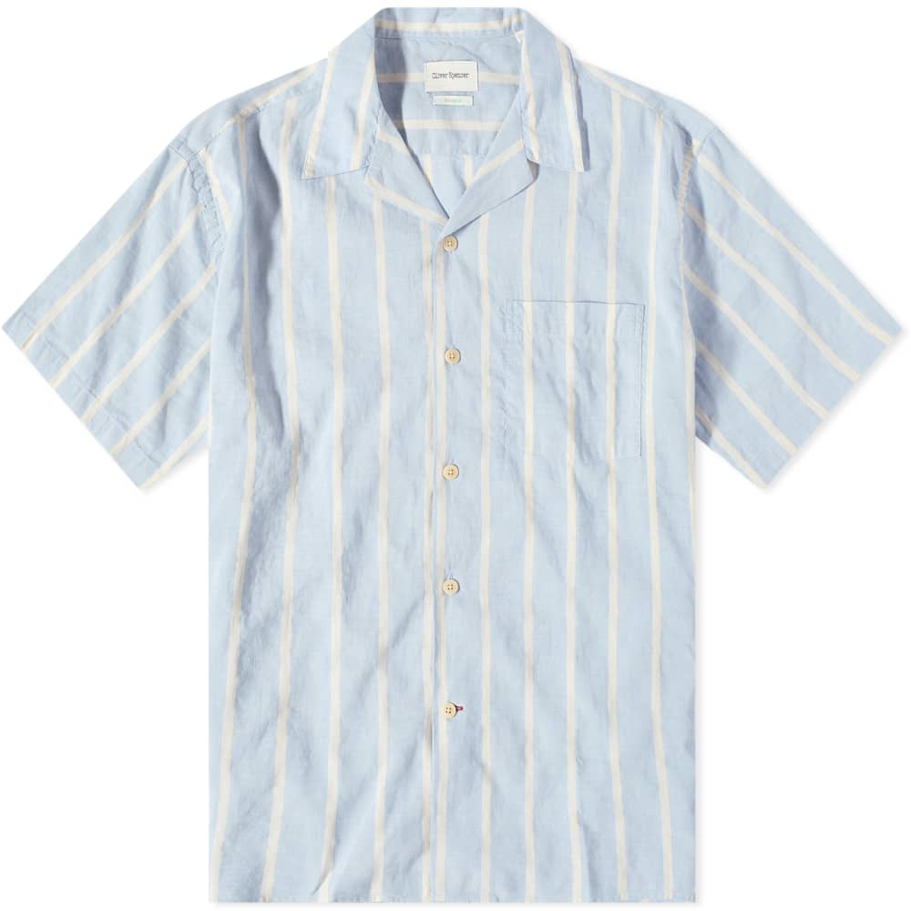 Рубашка с коротким рукавом Oliver Spencer Havana, синий