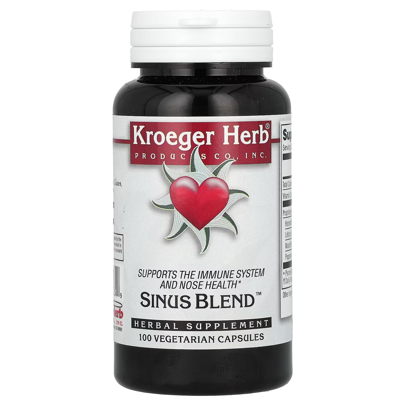 Растительная добавка Kroeger Herb Co Sinus Blend, 100 капсул растительная добавка kroeger herb co liver formula 100 капсул